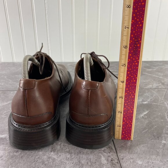 Bachrach Shoes‎ Men\'s Size 9.5 D Brown Leather Lace Up Dress Square Toe Italy main image 5